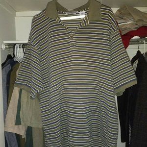 Eddie Bauer XL Green, Blue, Cream Striped Polo